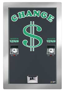 AMERICAN CHANGER REAR LOAD BILL CHANGER/ DUAL CHANGER/ DUAL HOPPER/ DUAL VALIDATORS HIGH CAPACITY